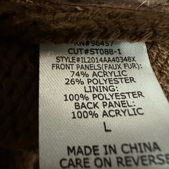 Faux Fur Brown Feathery Vest with Sweater Back. - Picture 9 of 12